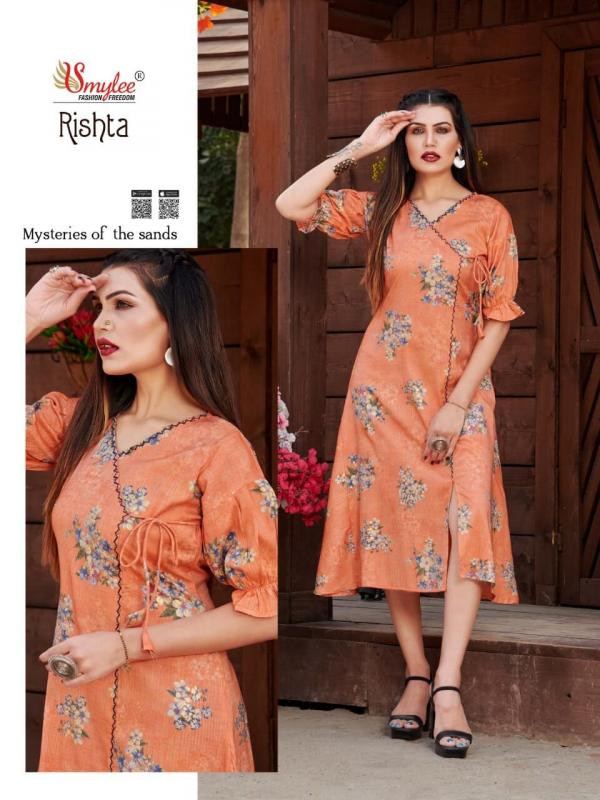 Smylee Rishta Rayon Foil Print Kurti